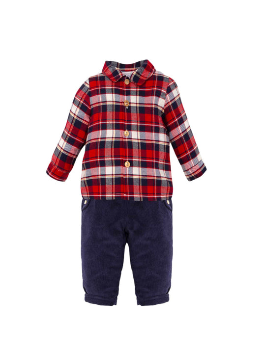 Chadrez Plaid Shirt and Pants Set