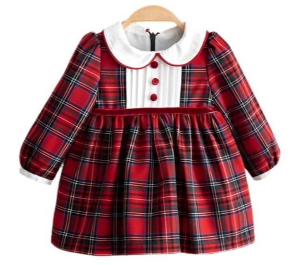 Christmas Plaid Dress with Headband