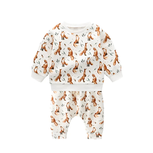 Baby Fox Long Sleeve Bottoming Shirt & Trousers Sets